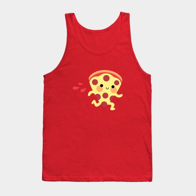 Cute running pizza slice Tank Top by petitspixels